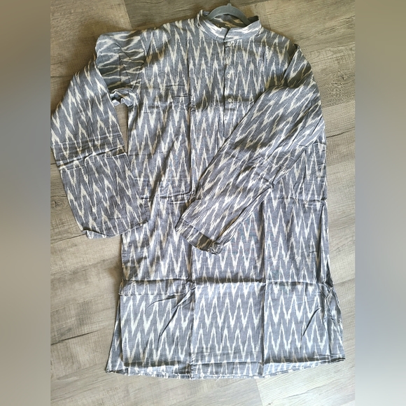 New Handmade ikkat long sleeve casual cotton kurtas for men 3xl - Picture 6 of 17